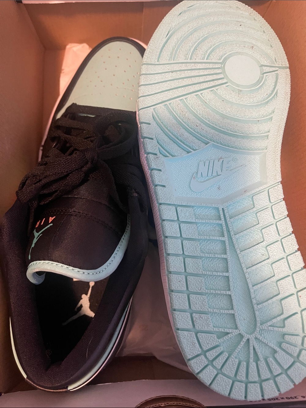 Nike Men's Low-Top Sneakers Black with Mint Accents